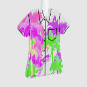 Tropische hittegolf Neon Hawaiian Palm Aloha Shirt Ornament (voorkant)