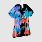 Tropische hittegolf Neon Hawaiian Palm Aloha Shirt Ornament (voorkant)