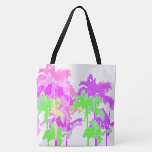 Tropische hittegolf Neon Hawaiian Palm Beach Tote Bag (Voorkant)