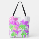 Tropische hittegolf Neon Hawaiian Palm Beach Tote Bag (Achterkant)