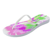 Tropische hittegolf Neon Hawaiian Palm Trees Teenslippers (Schuin)