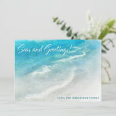 TROPISCHE HOLIDAIRE KAART | Kerst van het kuststra (Staand voorkant)