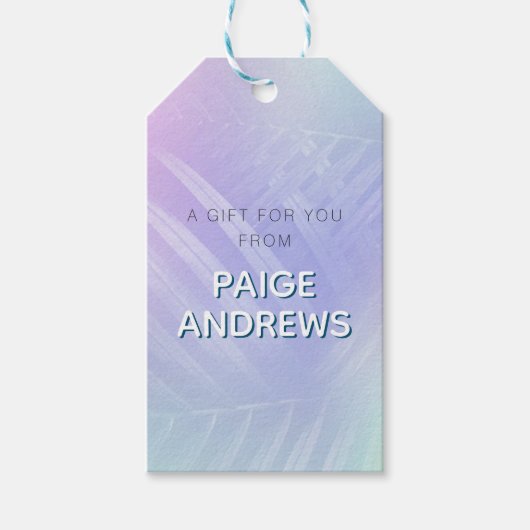 Tropische holografische bladeren cadeaulabel (Voorkant)