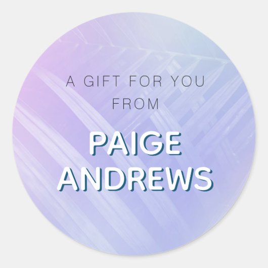 Tropische holografische bladeren ronde sticker (Voorkant)