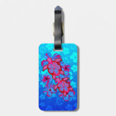 Tropische honingschildpadden en Hibiscus Flowers Bagagelabel (Achterkant verticaal)