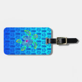 Tropische Honu Turtle en Hibiscus Bagagelabel (Voorkant horizontaal)