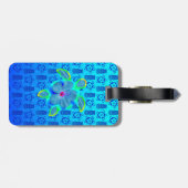 Tropische Honu Turtle en Hibiscus Bagagelabel (Achterkant horizontaal)