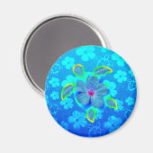 Tropische Honu Turtle en Hibiscus Magneet (Voorkant / Achterkant)