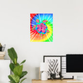 Tropische Honu Turtle en Hibiscus Poster (Thuiskantoor)