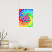 Tropische Honu Turtle en Hibiscus Poster (Keuken)