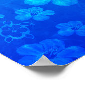 Tropische Honu Turtle en Hibiscus Poster (Hoek)