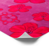 Tropische Honu Turtle en Hibiscus Poster (Hoek)