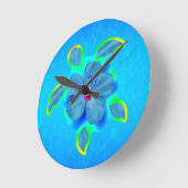 Tropische Honu Turtle en Hibiscus Ronde Klok (Hoek)