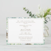 Tropische Horizontale Gouden Witte Huwelijksuitnod Kaart (Staand voorkant)