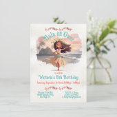 Tropische Hula Meisje Verjaardagsfeestje Kaart (Staand voorkant)
