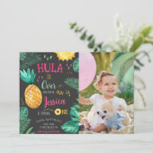 Tropische Hula op meer dan 1e verjaardag foto Kaart (Staand voorkant)