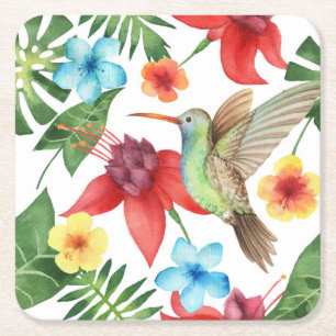 Tropische Hummingbird 2 Kartonnen Onderzetters