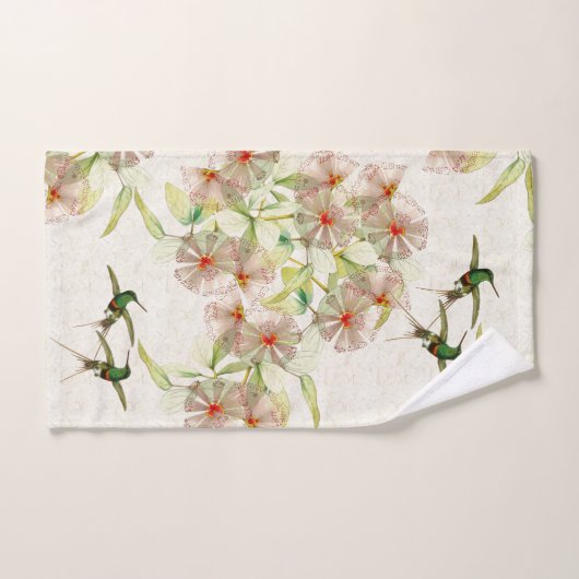 Tropische Hummingbird Birds Flowers Bath Towel Set Bad Handdoek (Handdoek)