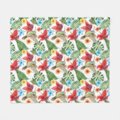 Tropische Hummingvogel Fleece Deken (Voorkant (Horizontaal))