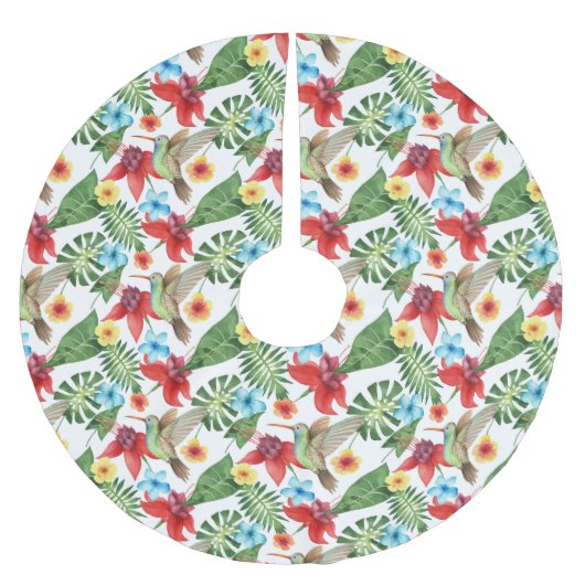 Tropische Hummingvogel Kerstboom Rok (Voorkant)