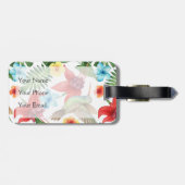 Tropische Hummingvogel | Monogram Bagagelabel (Achterkant horizontaal)