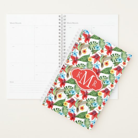 Tropische Hummingvogel | Monogram Planner (Display)
