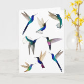 Tropische Hummingvogelkaart Kaart (Gele Bloem)