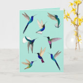 Tropische Hummingvogels Kaart (Gele Bloem)