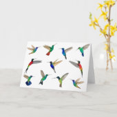 Tropische Hummingvogels Kaart (Gele Bloem)