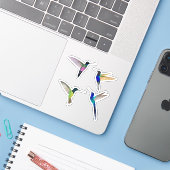 Tropische Hummingvogels Sticker (Laptop met iPhone)