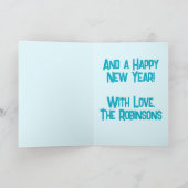 Tropische Hut Kerst Palm Boom Strand Verlichting Feestdagen Kaart (Binnen)