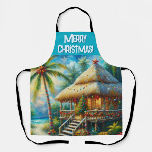 Tropische Hut Kerst Palmboom Persoonlijk Schort