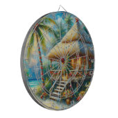 Tropische hut Kerstmis Palm Beach Lights Dartbord (Voorkant Links)
