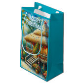 Tropische hut Kerstmis Palm Beach Lights Klein Cadeauzakje (Achterkant Gekanteld)