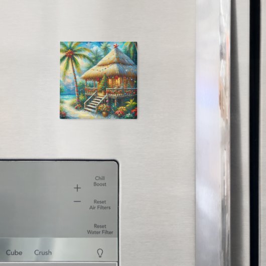 Tropische hut Kerstmis Palm Beach Lights Magneet (Insitu (Koelkast))