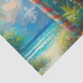 Tropische Hut Kerstmis Palm Tree Beach Decoupage Tissuepapier (Detail)