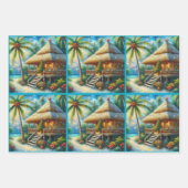 Tropische Hut Kerstmis Palm Tree Decoupage Inpakpapier Vel (Voorkant)