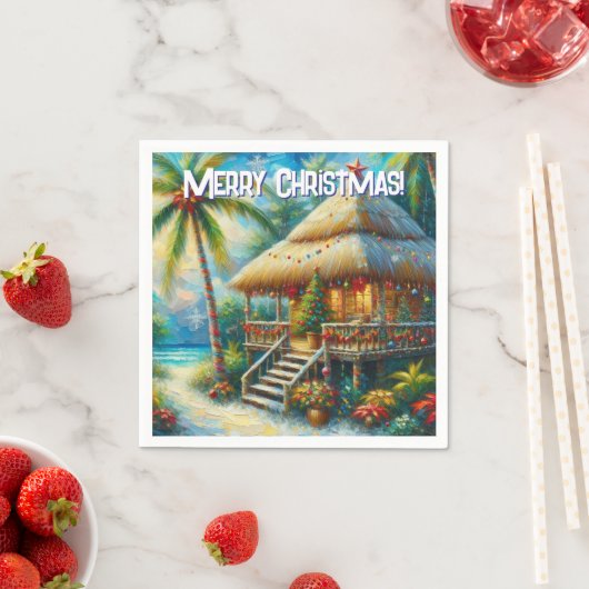 Tropische Hut Kerstmis Palm Tree Decoupage Servet (Insitu)