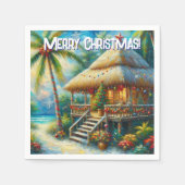 Tropische Hut Kerstmis Palm Tree Decoupage Servet (Voorkant)