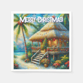 Tropische Hut Kerstmis Palm Tree Decoupage Servet