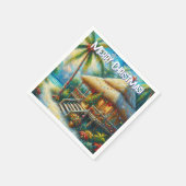 Tropische Hut Kerstmis Palm Tree Decoupage Servet (Hoek)