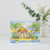 Tropische Hut Pop Art Briefkaart (Staand voorkant)