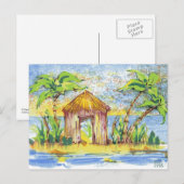 Tropische Hut Pop Art Briefkaart (Voorkant / Achterkant)