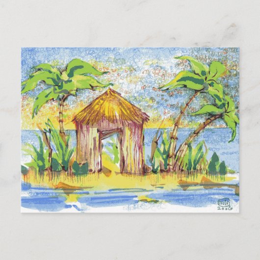 Tropische Hut Pop Art Briefkaart (Voorkant)