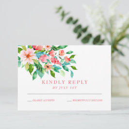 Tropische huwelijks RSVP kaart
