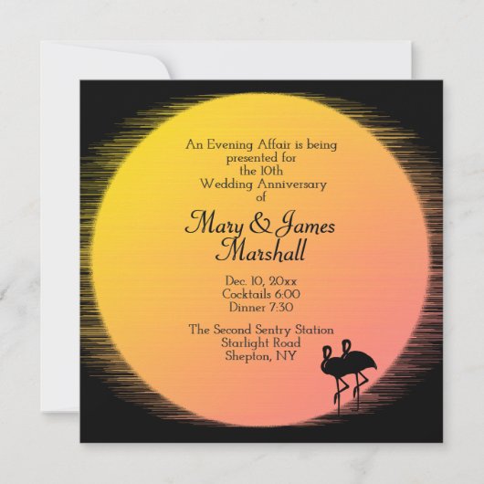 Tropische huwelijksjubileum uitnodiging (Voorkant)