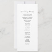 Tropische huwelijksprogramma's Waterverf Palmboom Kaart (Achterkant)