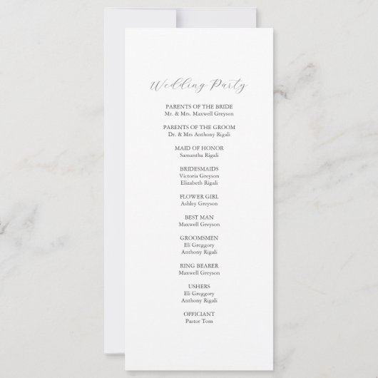 Tropische huwelijksprogramma's Waterverf Palmboom Kaart (Achterkant)