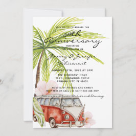 Tropische huwelijksuitnodiging 50ste verjaardag kaart