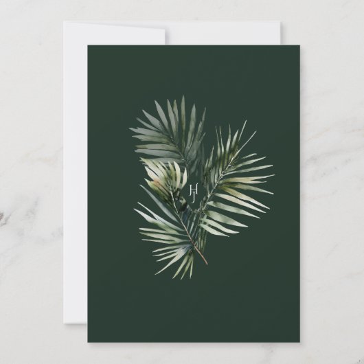 Tropische huwelijksuitnodiging, Moody Botanical Kaart (Achterkant)